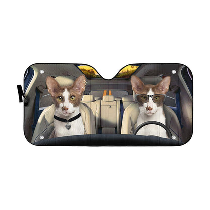 Gearhumans 3D Oriental Shorthair Cat Auto Car Sunshade