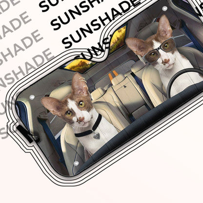 Gearhumans 3D Oriental Shorthair Cat Auto Car Sunshade