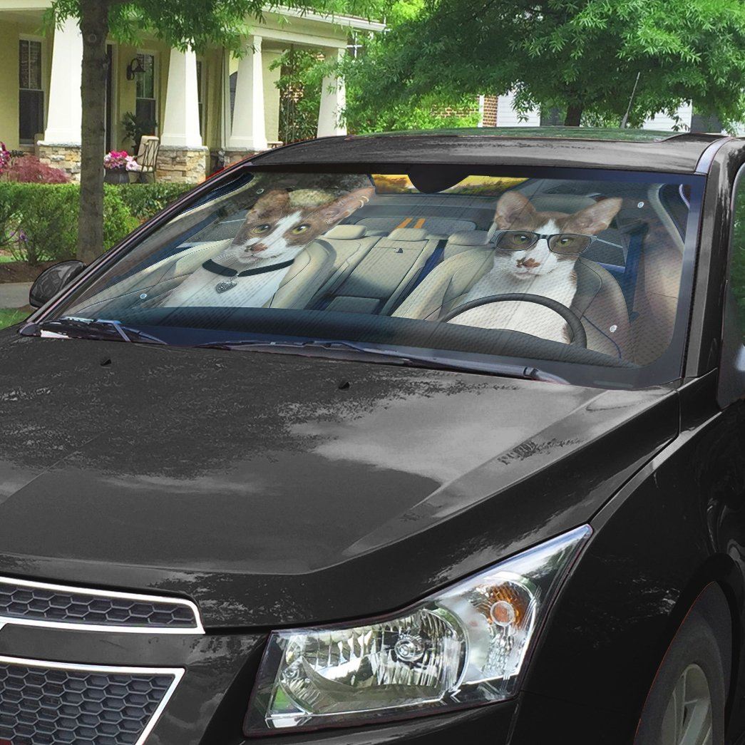 Gearhumans 3D Oriental Shorthair Cat Auto Car Sunshade