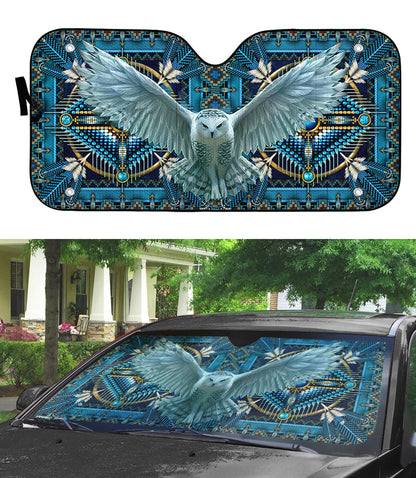 Gearhumans 3D Owl Native American Car Auto Sunshade