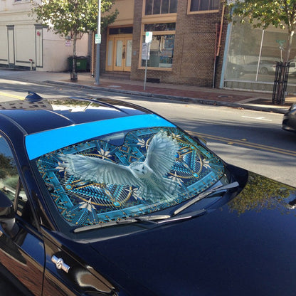 Gearhumans 3D Owl Native American Car Auto Sunshade