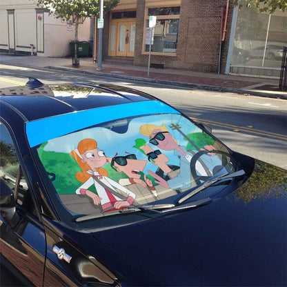 Gearhumans 3D PHINEAS AND FERB Custom Car Auto Sunshade