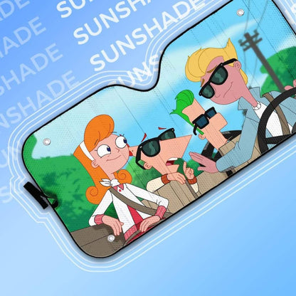 Gearhumans 3D PHINEAS AND FERB Custom Car Auto Sunshade