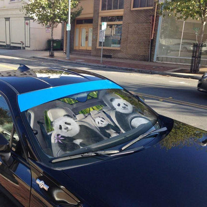 Gearhumans 3D Panda Bear Custom Car Auto Sunshade