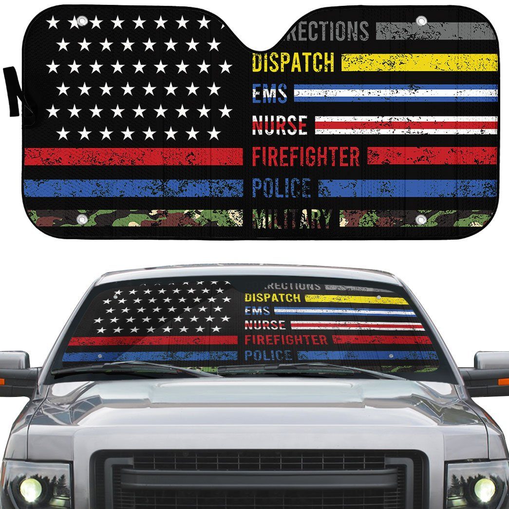 Gearhumans 3D Patriotic Support Appreciation Custom Car Auto Sunshade