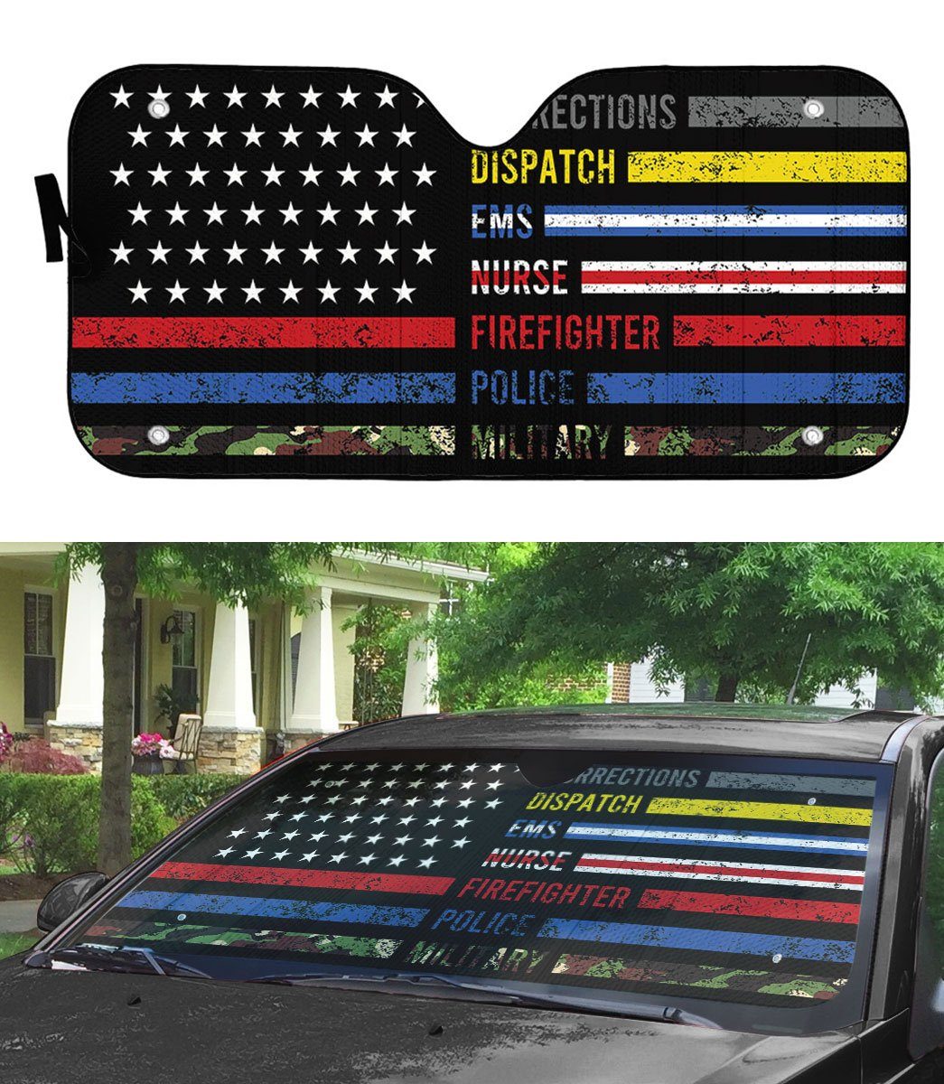 Gearhumans 3D Patriotic Support Appreciation Custom Car Auto Sunshade