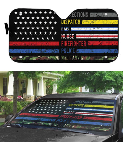 Gearhumans 3D Patriotic Support Appreciation Custom Car Auto Sunshade