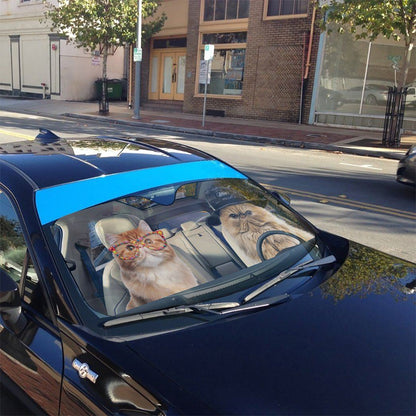 Gearhumans 3D Persian Cat Couple Auto Car Sunshade