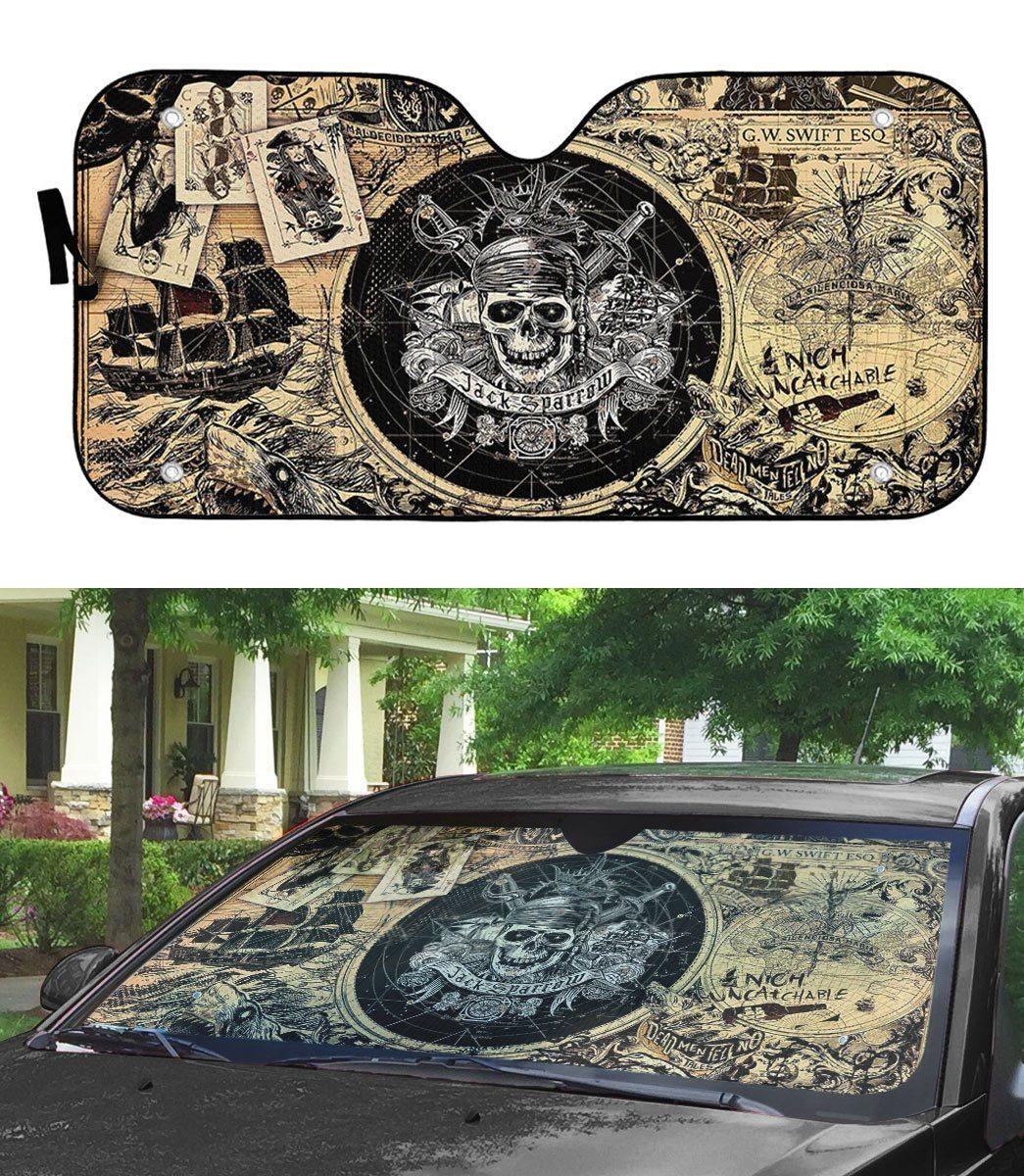 Gearhumans 3D Pirates Of The Caribbean Custom Auto Car Sunshade