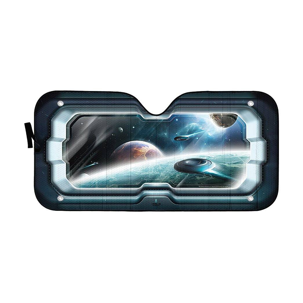 Gearhumans 3D Porthole Spaceship Custom Car Auto Sunshade