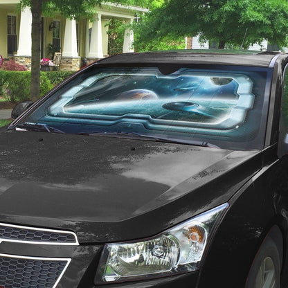 Gearhumans 3D Porthole Spaceship Custom Car Auto Sunshade