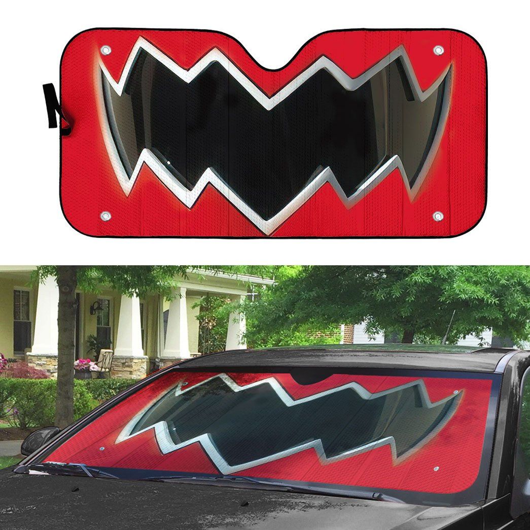 Gearhumans 3D Power Rangers Dino Thunder Red Ranger Helmet Custom Car Auto Sunshade