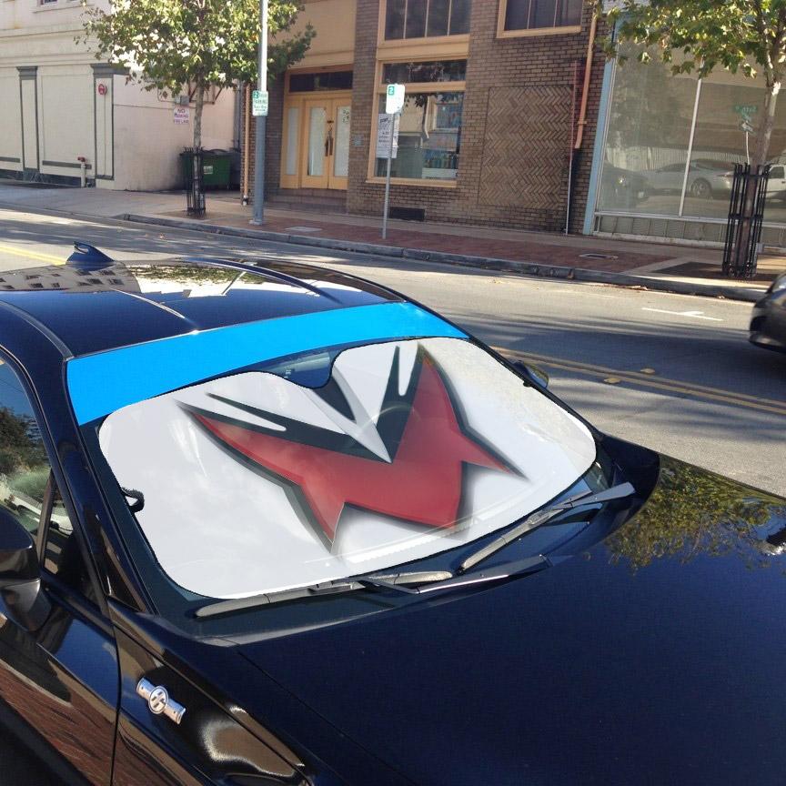 Gearhumans 3D Power Rangers Dino Thunder White Ranger Helmet Custom Car Auto Sunshade