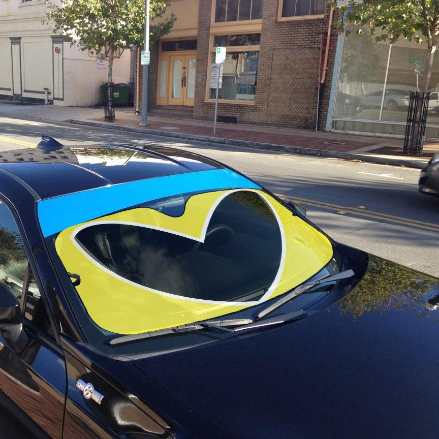 Gearhumans 3D Power Rangers Dino Thunder Yellow Ranger Helmet Custom Car Auto Sunshade