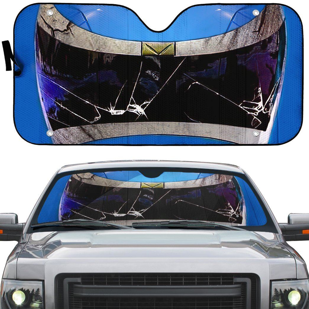 Gearhumans 3D Power Rangers In Space Blue Ranger Custom Car Auto Sunshade