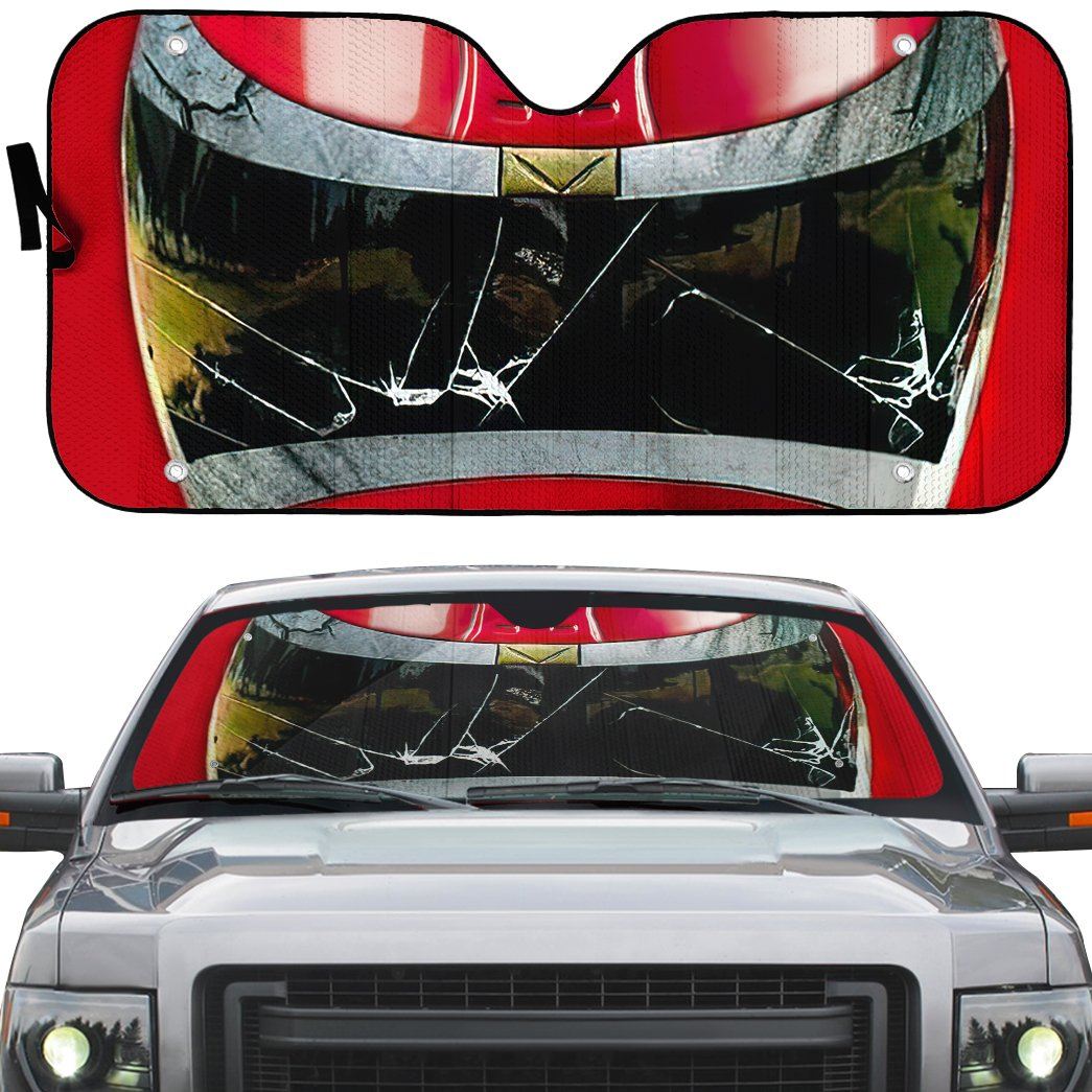 Gearhumans 3D Power Rangers In Space Red Ranger Custom Car Auto Sunshade