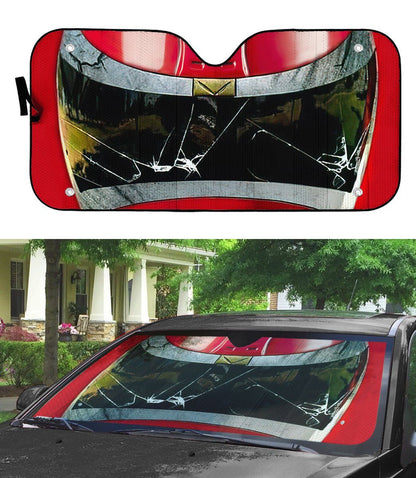 Gearhumans 3D Power Rangers In Space Red Ranger Custom Car Auto Sunshade