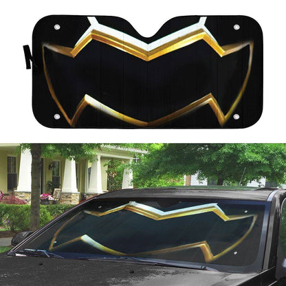 Gearhumans 3D Power Rangers Megaforce Black Ranger Helmet Custom Car Auto Sunshade