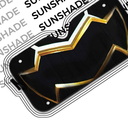 Gearhumans 3D Power Rangers Megaforce Black Ranger Helmet Custom Car Auto Sunshade