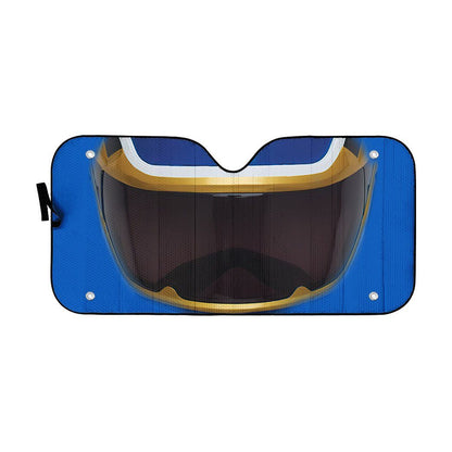 Gearhumans 3D Power Rangers Megaforce Blue Ranger Helmet Custom Car Auto Sunshade