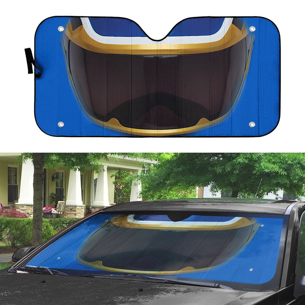 Gearhumans 3D Power Rangers Megaforce Blue Ranger Helmet Custom Car Auto Sunshade