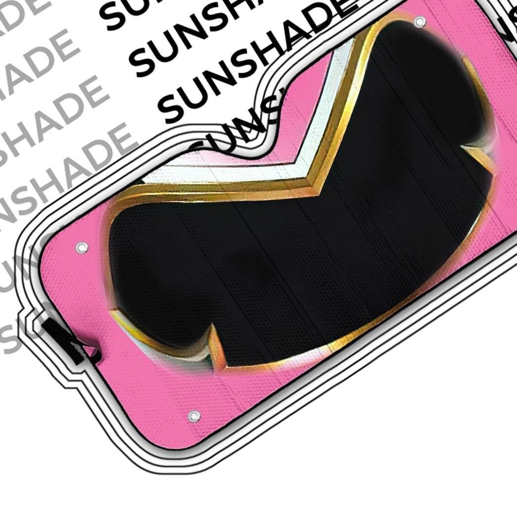 Gearhumans 3D Power Rangers Megaforce Pink Ranger Helmet Custom Car Auto Sunshade