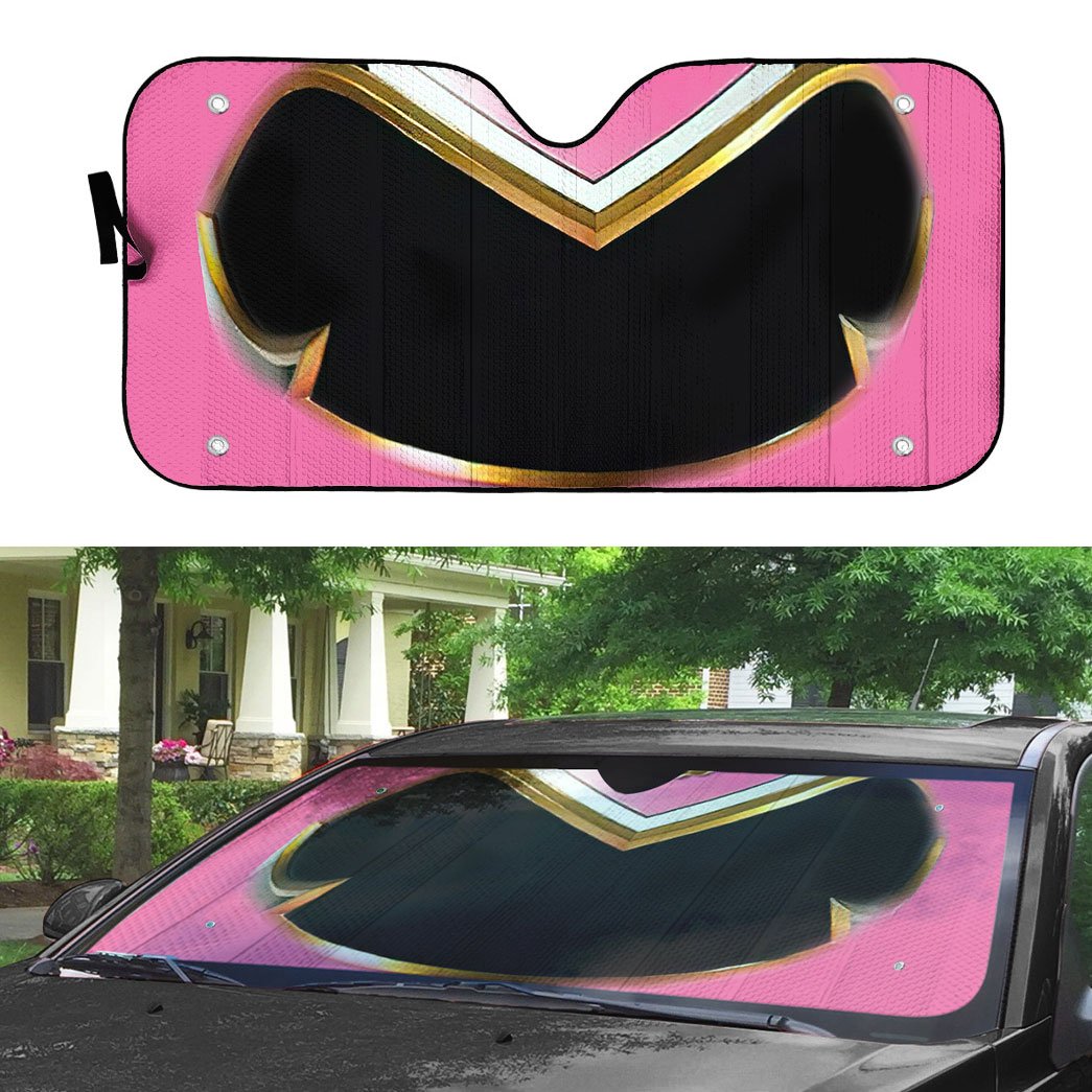 Gearhumans 3D Power Rangers Megaforce Pink Ranger Helmet Custom Car Auto Sunshade