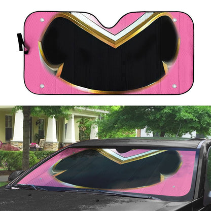 Gearhumans 3D Power Rangers Megaforce Pink Ranger Helmet Custom Car Auto Sunshade