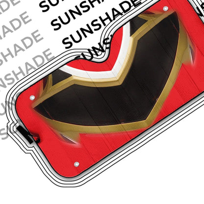 Gearhumans 3D Power Rangers Megaforce Red Ranger Helmet Custom Car Auto Sunshade