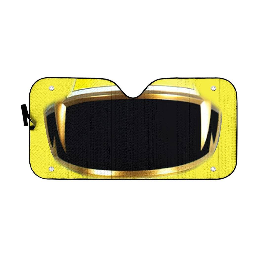 Gearhumans 3D Power Rangers Megaforce Yellow Ranger Helmet Custom Car Auto Sunshade