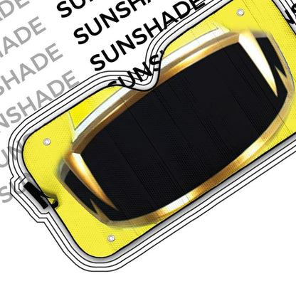 Gearhumans 3D Power Rangers Megaforce Yellow Ranger Helmet Custom Car Auto Sunshade