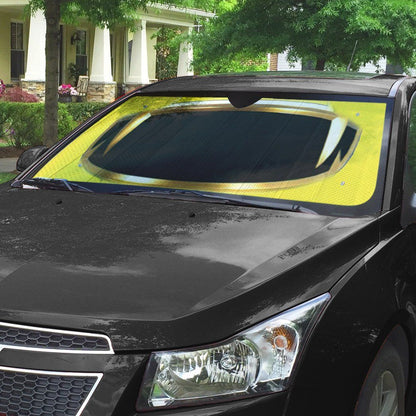 Gearhumans 3D Power Rangers Megaforce Yellow Ranger Helmet Custom Car Auto Sunshade
