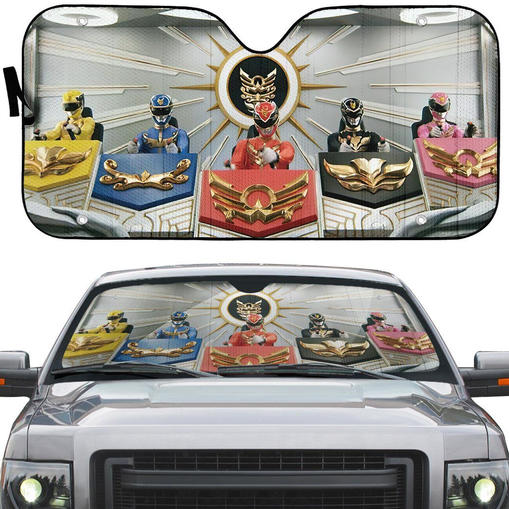 Gearhumans 3D Power Rangers Megaforce Zord Cockpit Custom Car Auto Sunshade