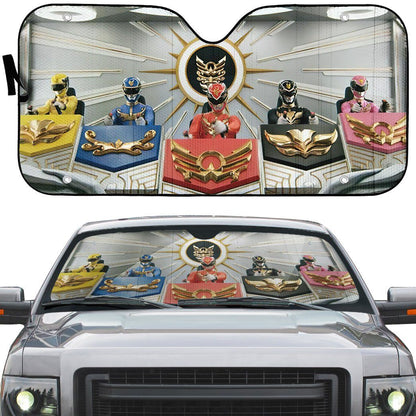 Gearhumans 3D Power Rangers Megaforce Zord Cockpit Custom Car Auto Sunshade