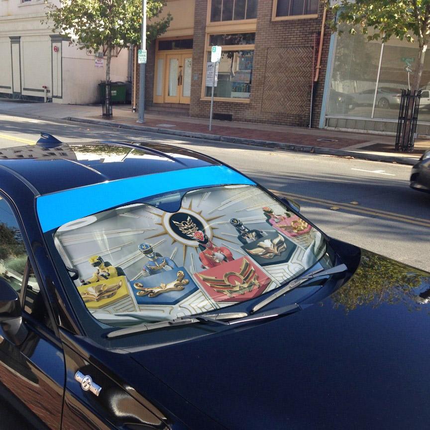 Gearhumans 3D Power Rangers Megaforce Zord Cockpit Custom Car Auto Sunshade