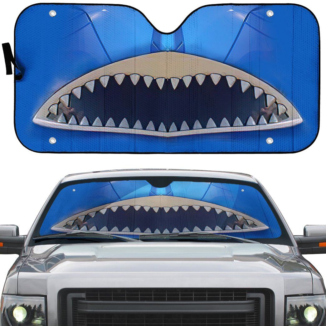 Gearhumans 3D Power Rangers Wild Force Blue Ranger Custom Car Auto Sunshade