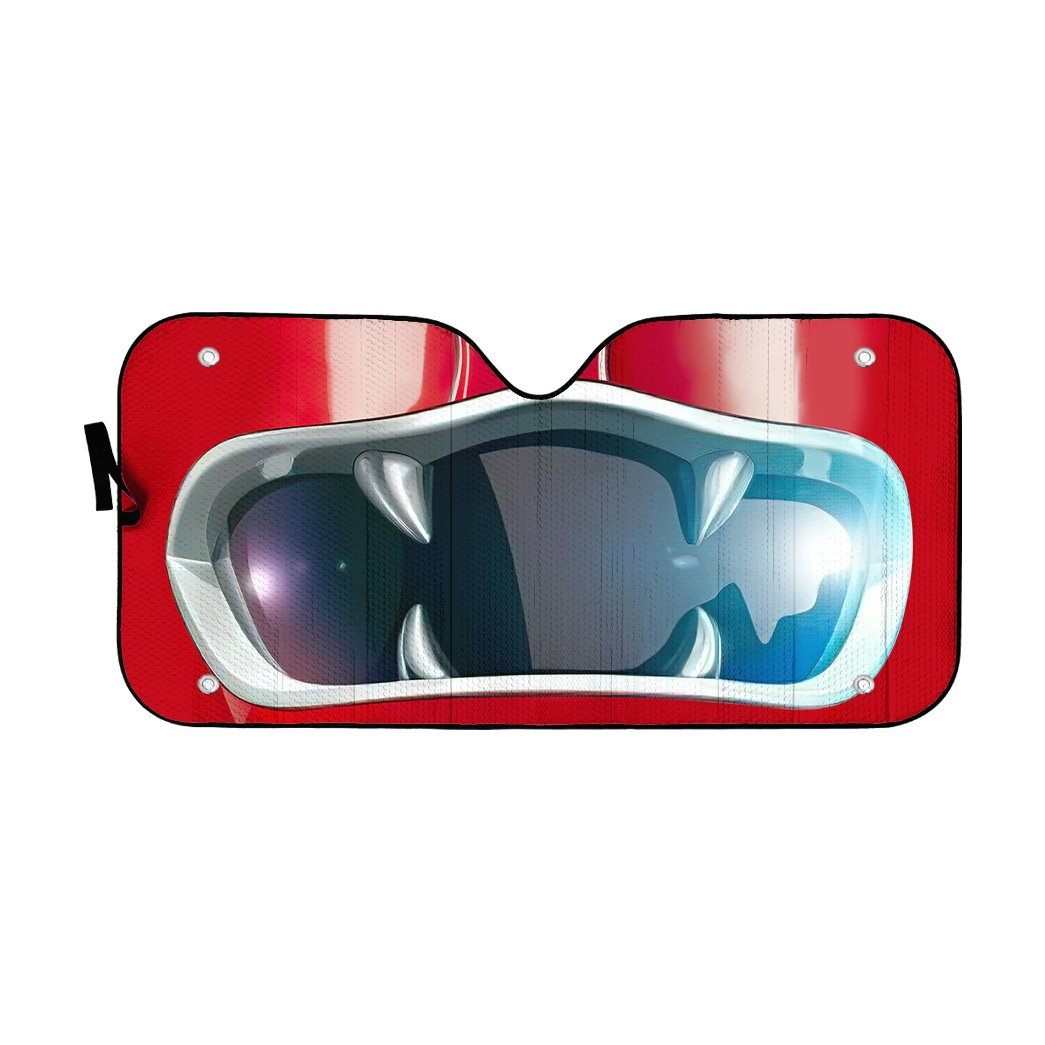 Gearhumans 3D Power Rangers Wild Force Red Ranger Custom Car Auto Sunshade