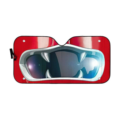 Gearhumans 3D Power Rangers Wild Force Red Ranger Custom Car Auto Sunshade