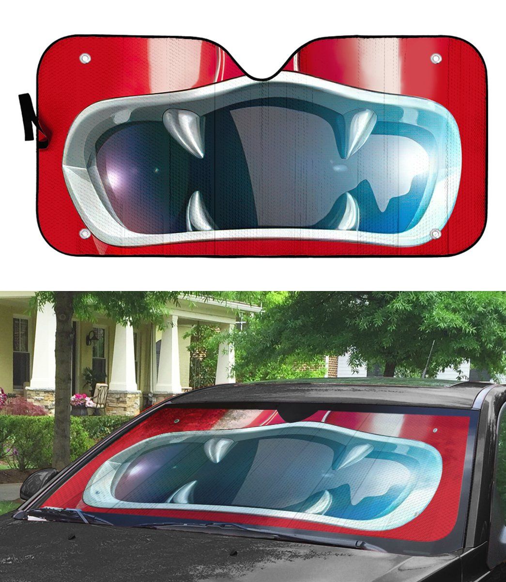 Gearhumans 3D Power Rangers Wild Force Red Ranger Custom Car Auto Sunshade