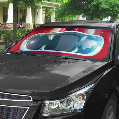 Gearhumans 3D Power Rangers Wild Force Red Ranger Custom Car Auto Sunshade