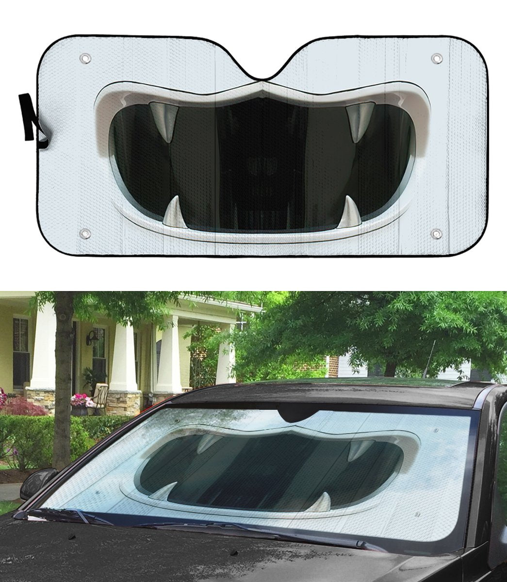 Gearhumans 3D Power Rangers Wild Force White Ranger Custom Car Auto Sunshade