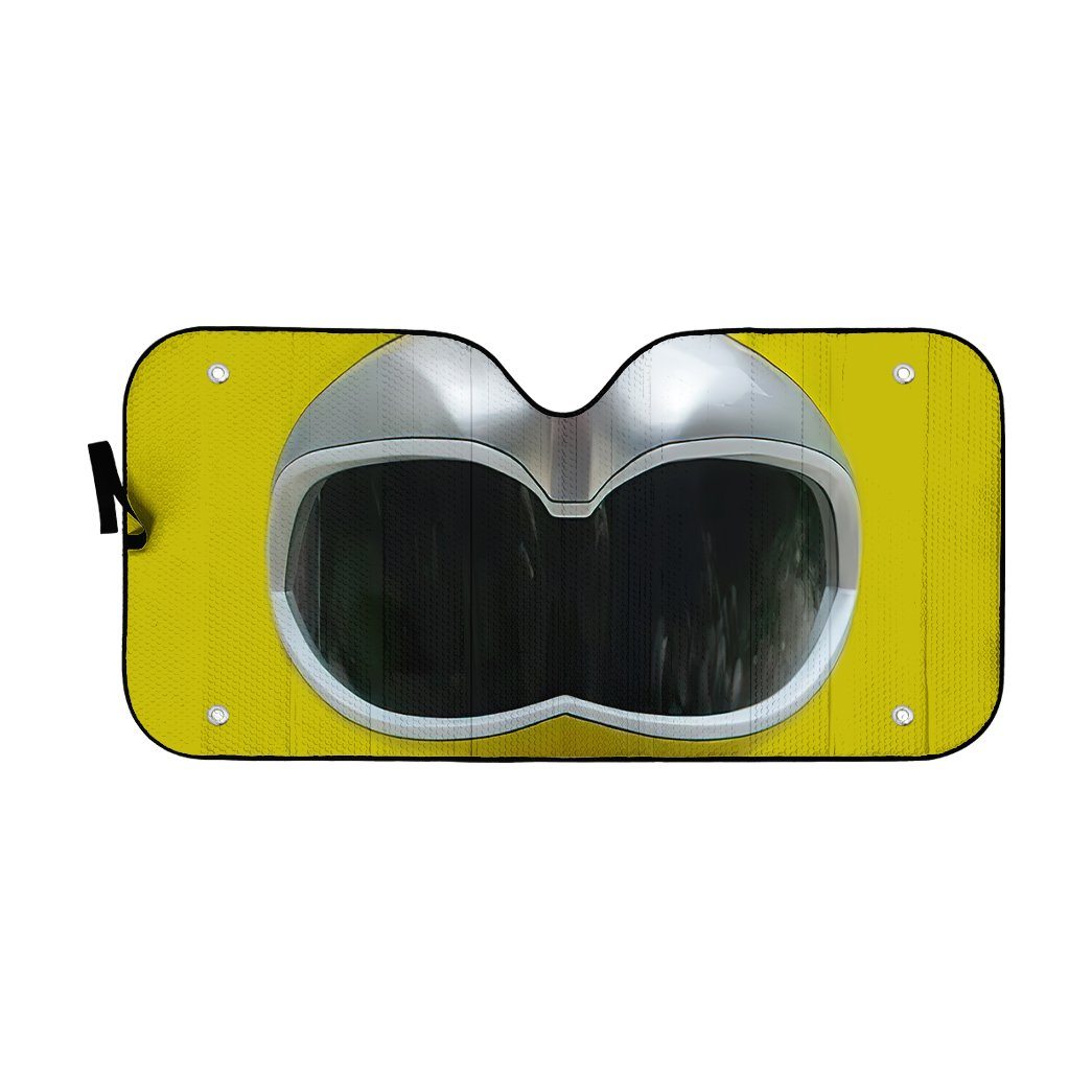 Gearhumans 3D Power Rangers Wild Force Yellow Ranger Custom Car Auto Sunshade