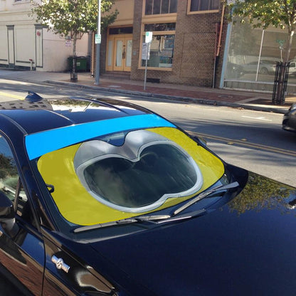 Gearhumans 3D Power Rangers Wild Force Yellow Ranger Custom Car Auto Sunshade