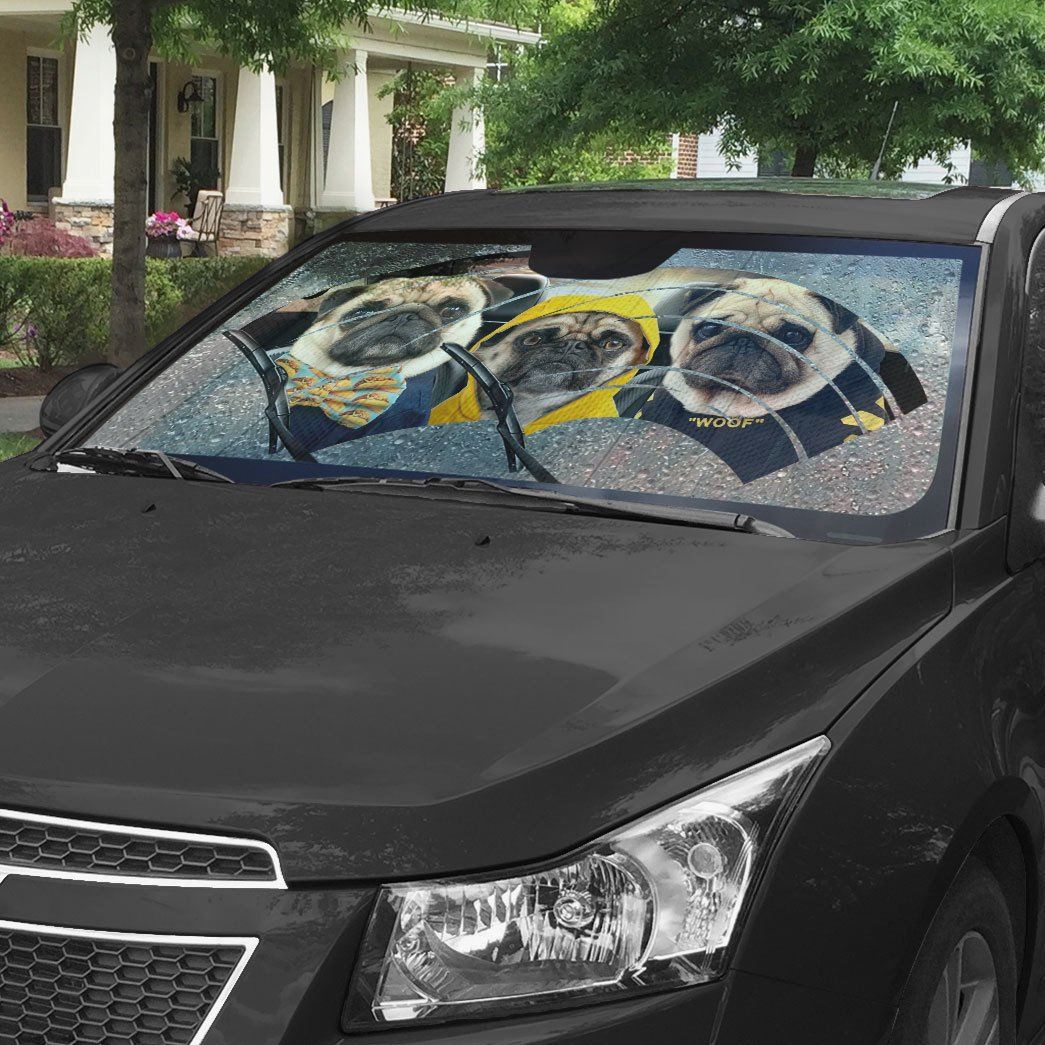 Gearhumans 3D Pugs 3 Custom Car Auto Sunshade