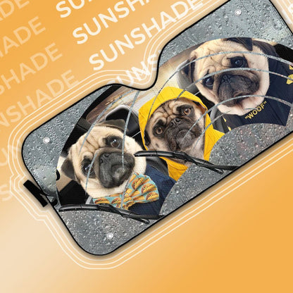 Gearhumans 3D Pugs 3 Custom Car Auto Sunshade