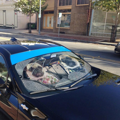 Gearhumans 3D Pugs Rain Custom Car Auto Sunshade