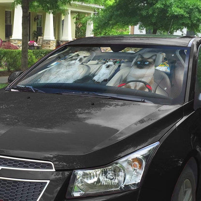 Gearhumans 3D Ragdoll Cat Custom Car Auto Sunshade