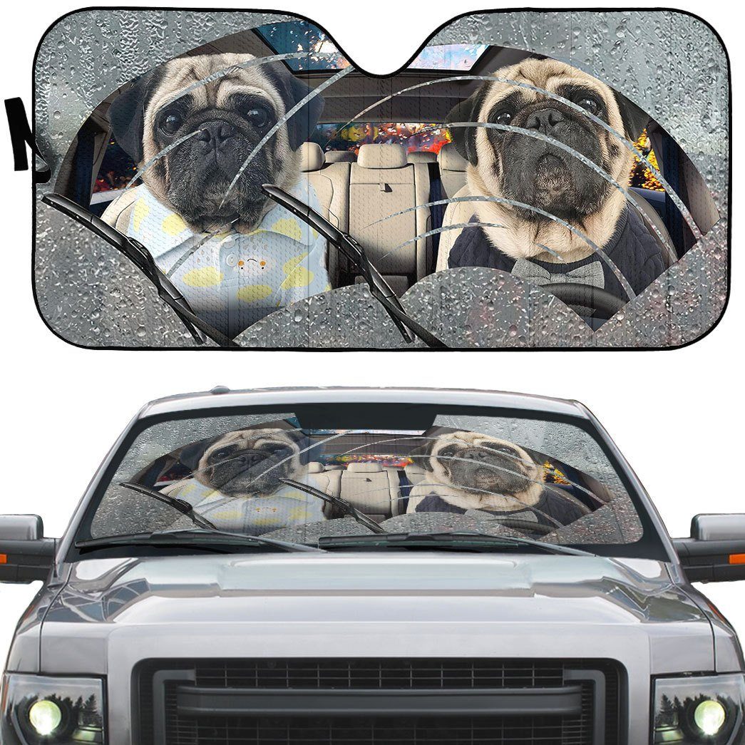 Gearhumans 3D Rain Pugs Custom Car Auto Sunshade