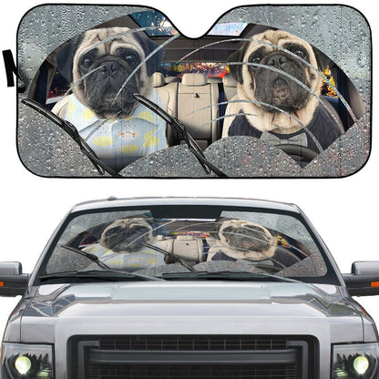 Gearhumans 3D Rain Pugs Custom Car Auto Sunshade