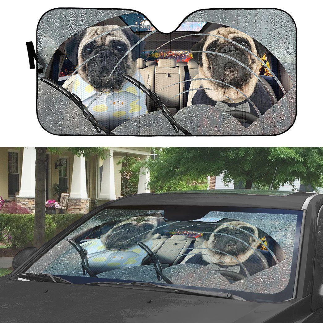 Gearhumans 3D Rain Pugs Custom Car Auto Sunshade